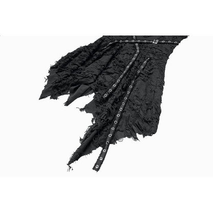 Dark in Love Shredded Harness Asymmetric Dress
