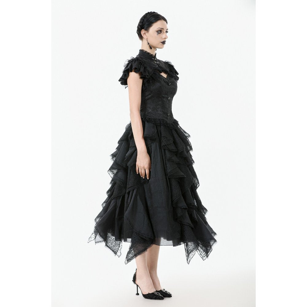 Dark in Love Seraphine Lace Off-Shoulder Goth Bodysuit