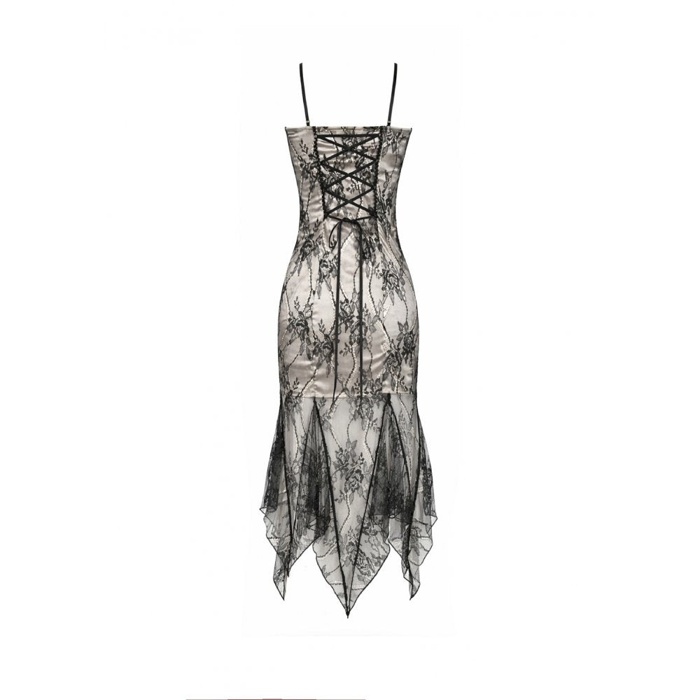 Dark in Love Shredded Harness Asymmetric Dress