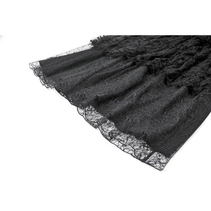 Dark in Love Morticia Gothic Velvet & Lace Bustier Dress in Black