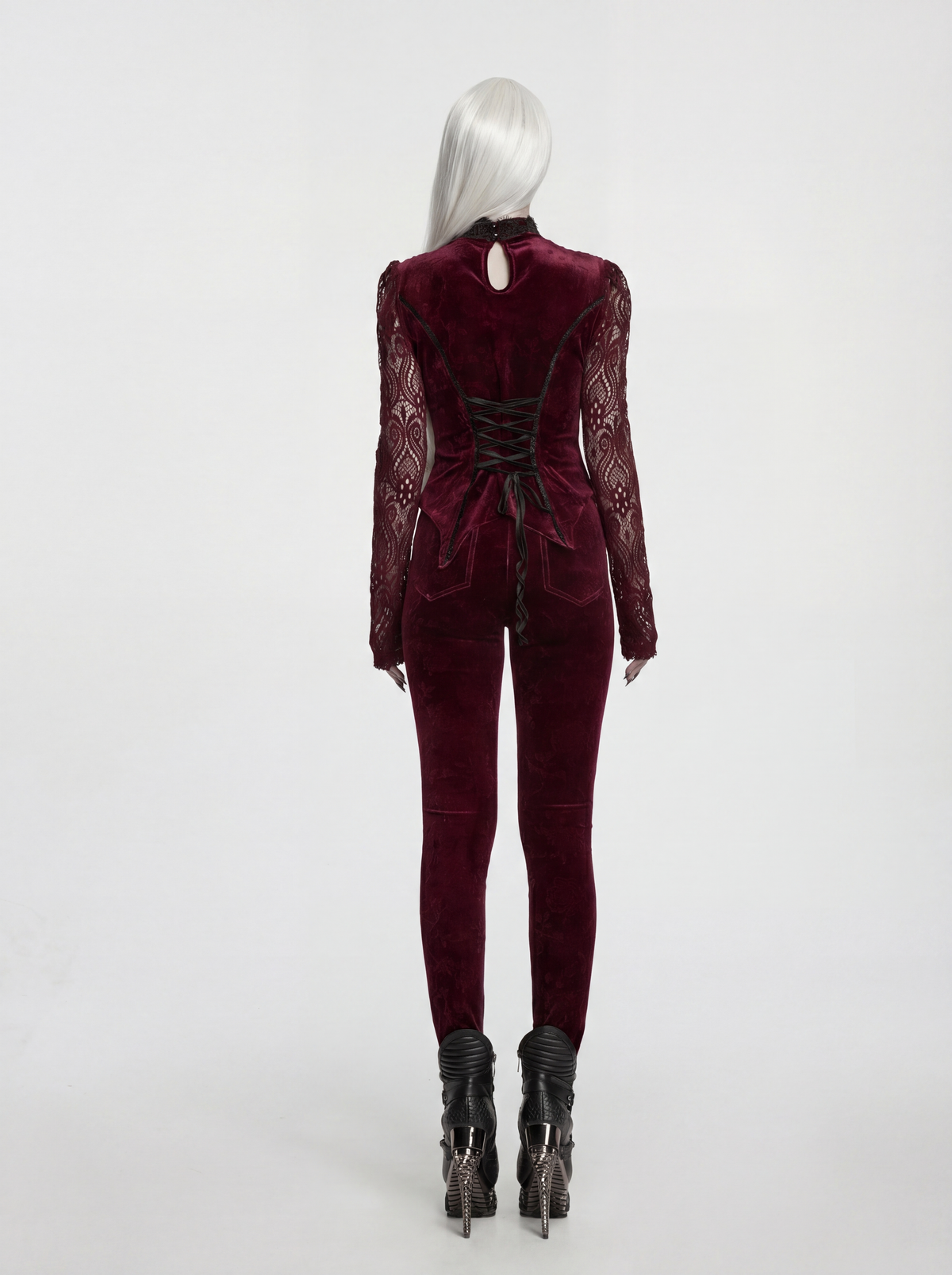 Punk Rave Isolde Embroidered Velvet Top