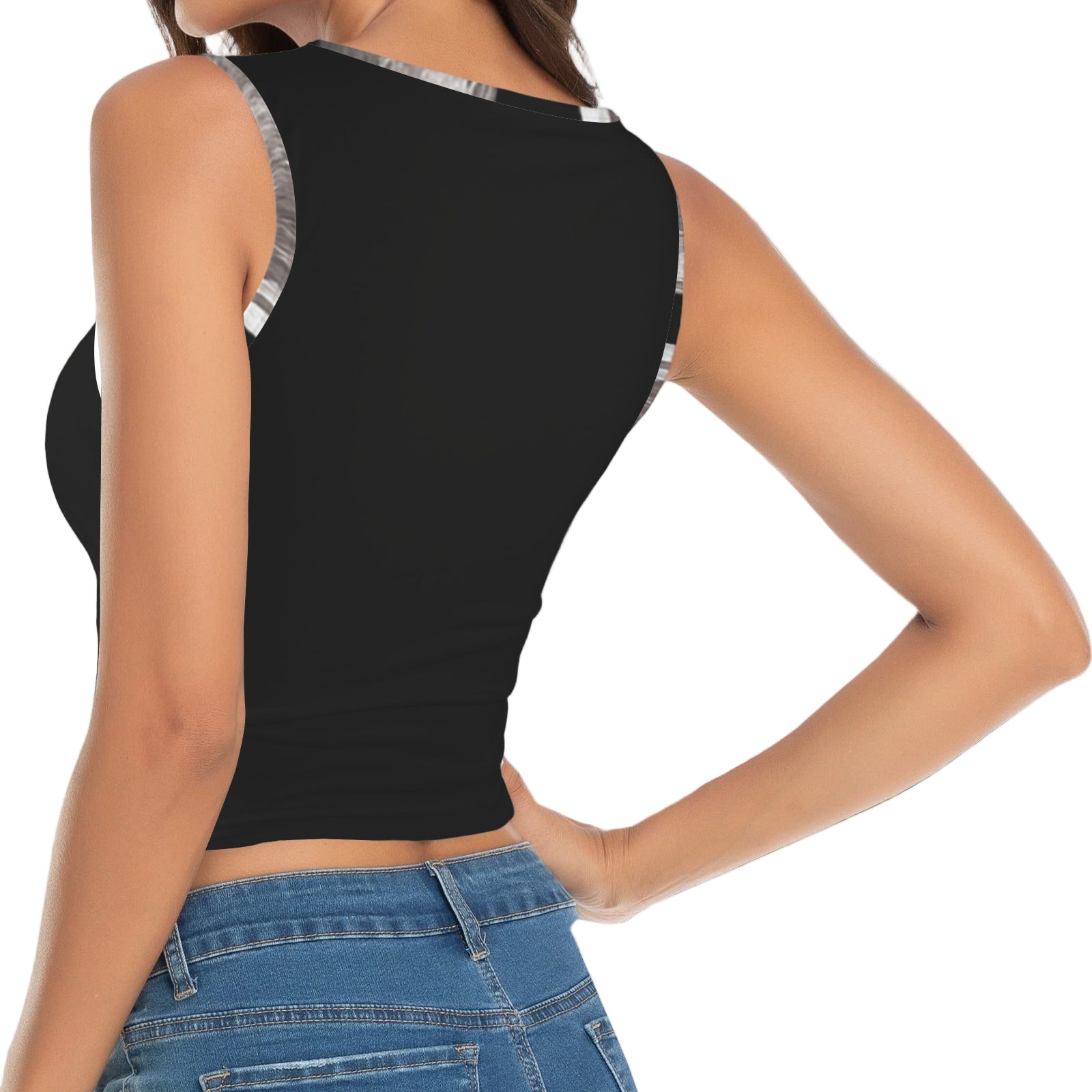ANTIBrand Triple Moon Goddess goth crop top with lunar motif