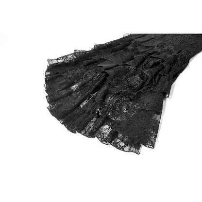 Dark in Love Romantic Gothic Lace Layered High-Low Dress