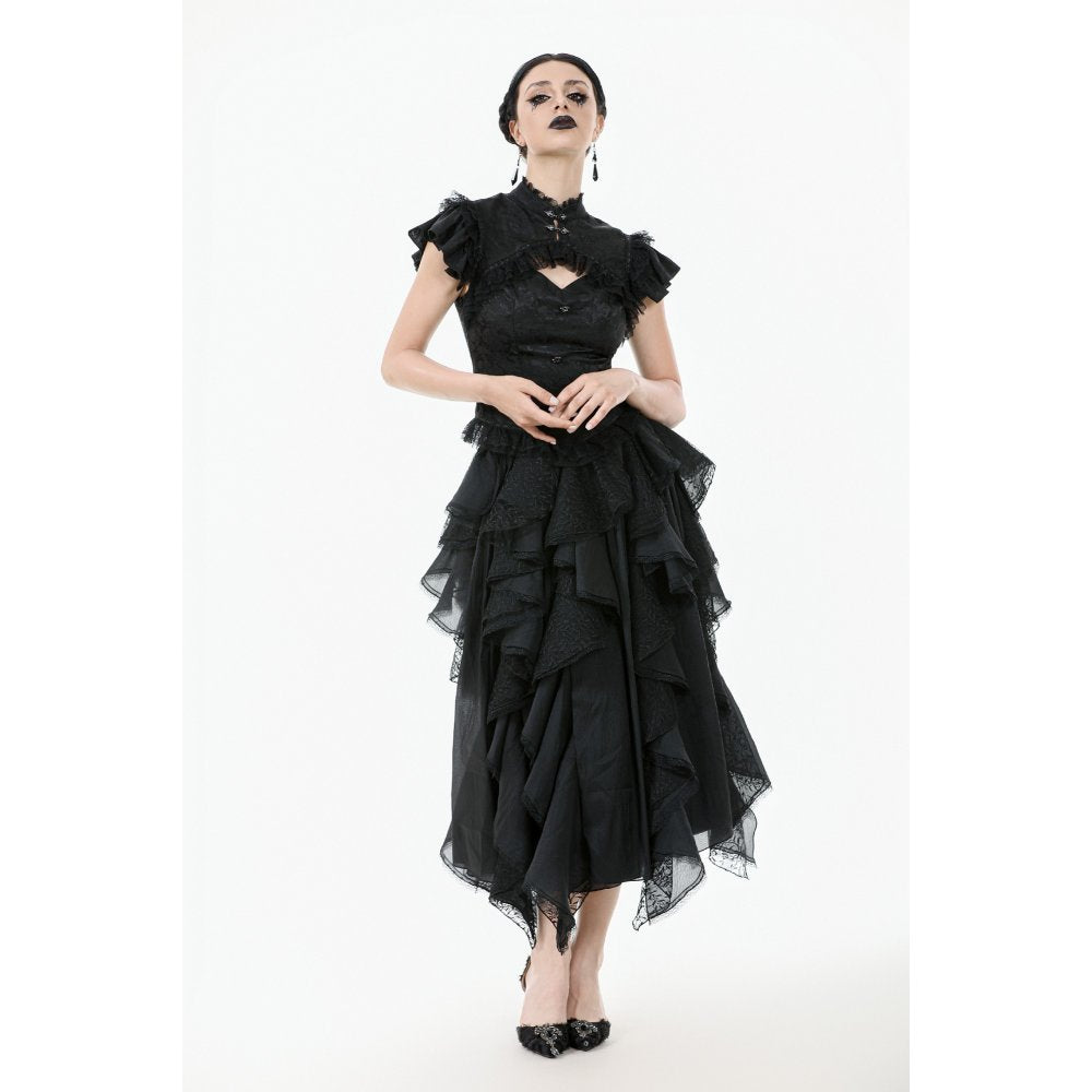 Dark in Love Seraphine Lace Off-Shoulder Goth Bodysuit