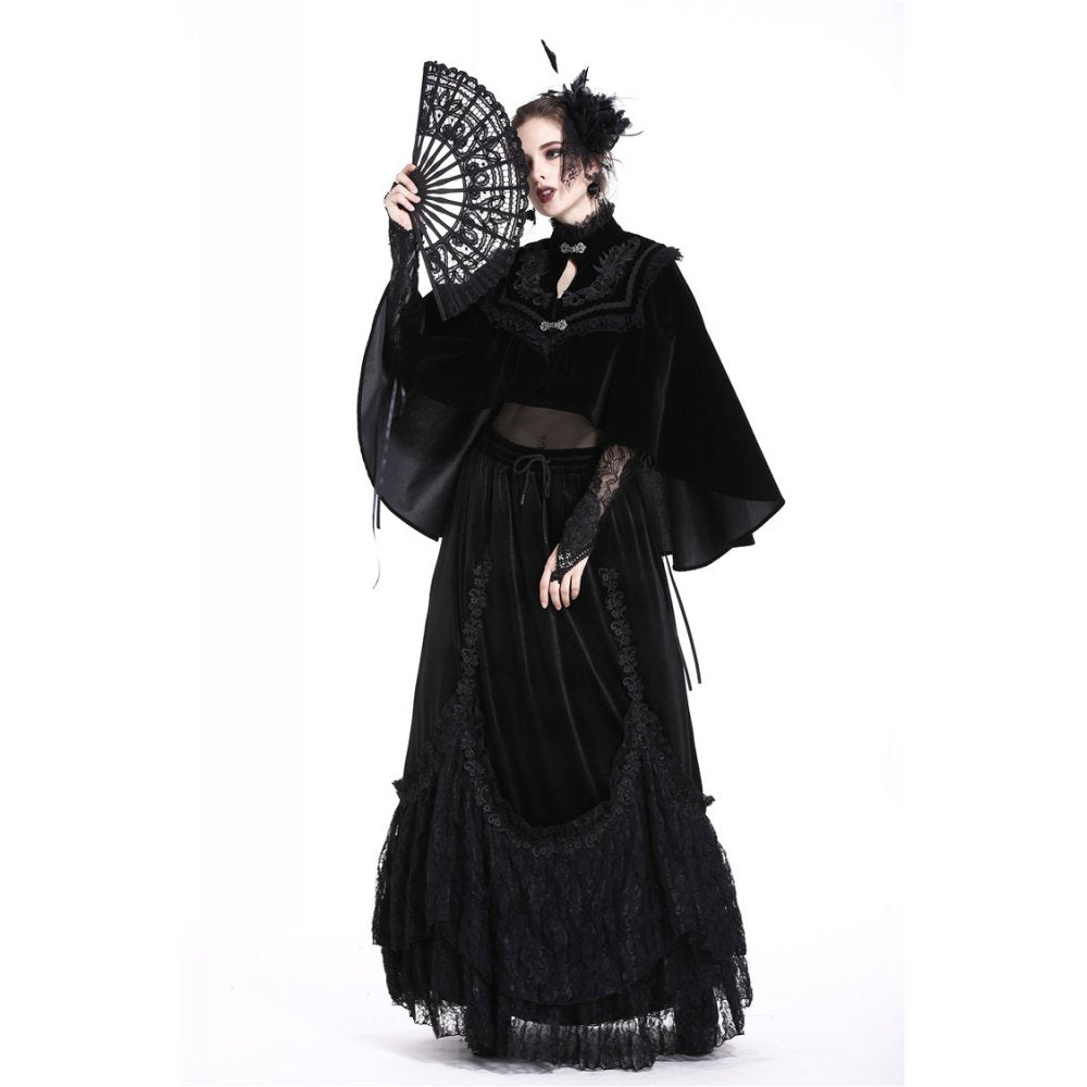 Dark in Love Gothic Elegance Black Lace Fan – Victorian-Inspired Accessory