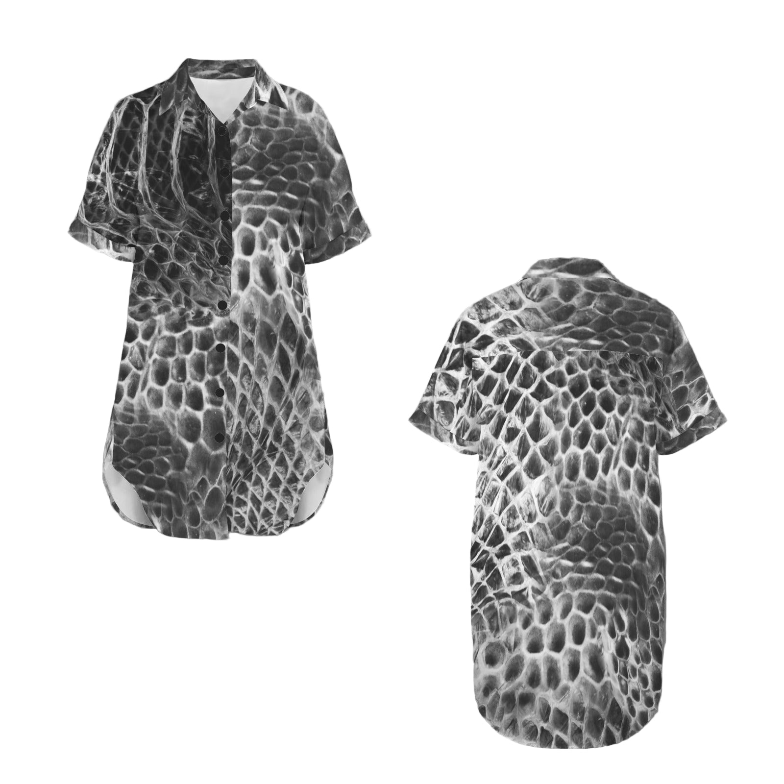 ANTIBrand Shedding Skin Snake Skin Effect Shirt Dress
