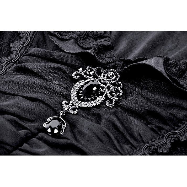 Dark in Love Elizabeth Gothic Queen Top with Pendant and Ruffled Collar