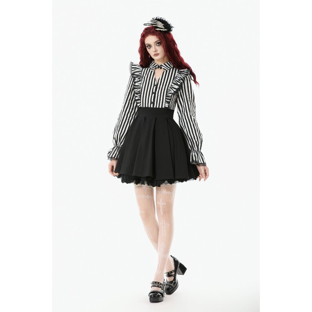Gothic Lolita Dress with Crescent Moon Brooch