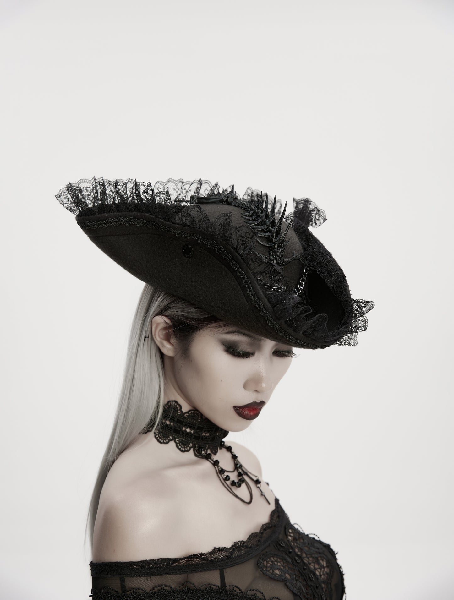 Punk Rave Goth Imprisoned Beast Bone Pirate Hat