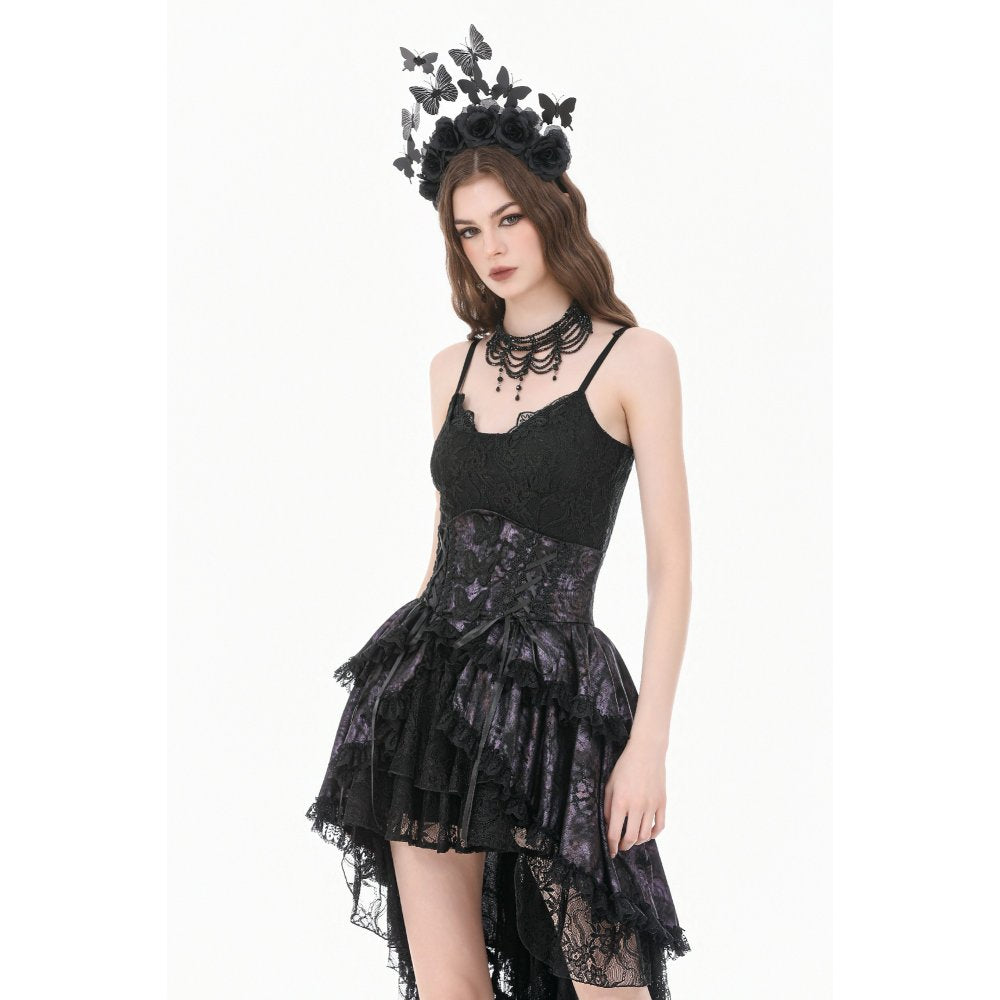 Dark in Love Butterfly-Wing Gradient Dovetail Skirt