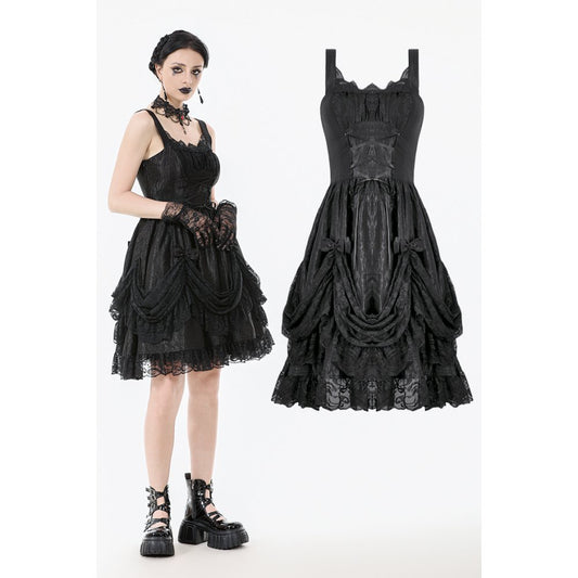 Dark in Love Shadow Lament Ruched Lolita Dress