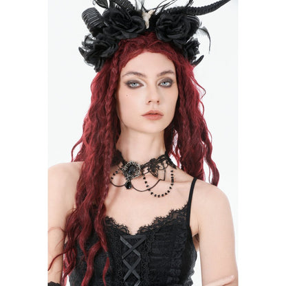 Dark In Love Adelina Vintage Lace Layered Choker