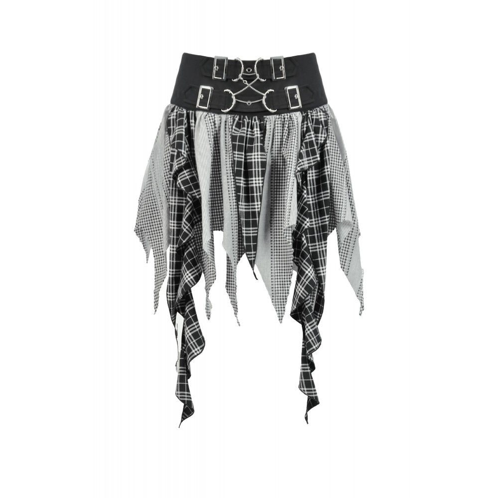 Dark in Love Morrigan Punk Patchwork Skirt