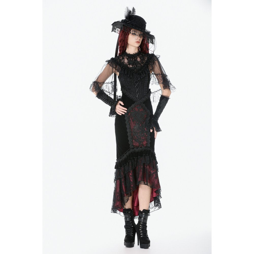 Dark in Love Morwenna Gothic Lace Ruffle Capelet
