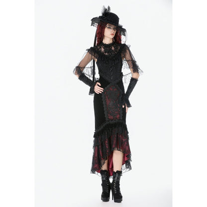 Dark in Love Morwenna Gothic Lace Ruffle Capelet