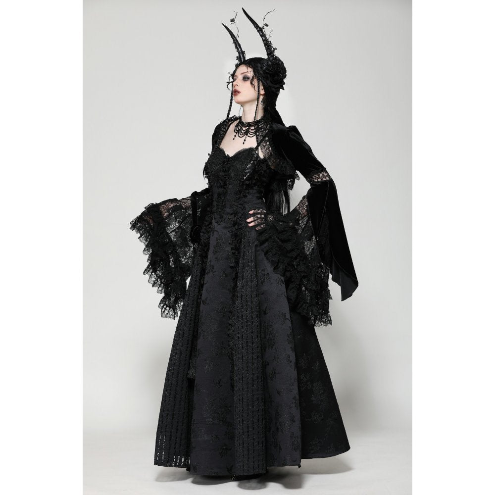 Dark in Love Lavinia Elegant Shrug in Velvet and Lace - Kate's Clothing