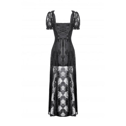 Dark in Love Morwenna Lace Gothic Maxi Dress in Black