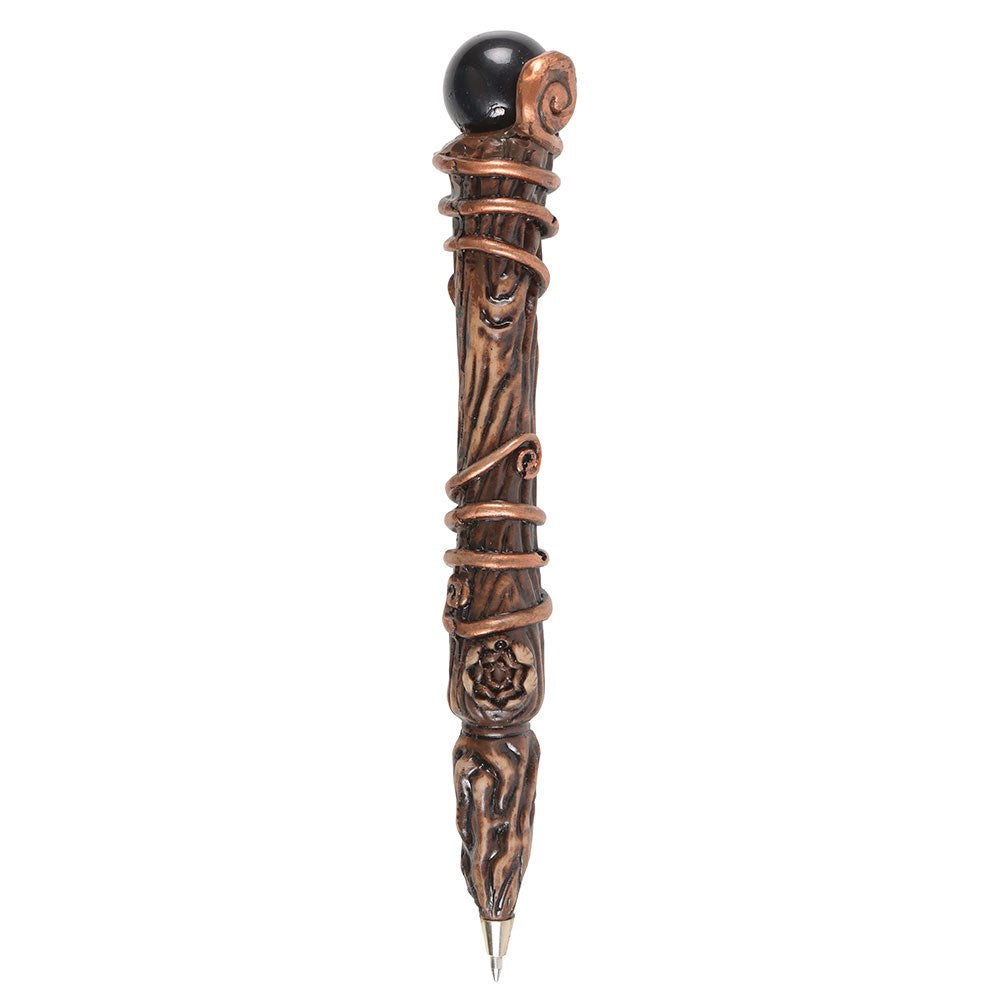 Gothic Gifts Black Obsidian Crystal Wand Pen
