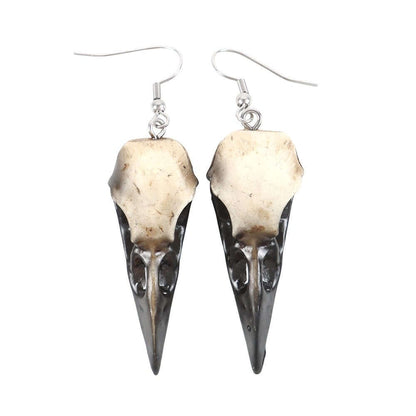 Gothic Gifts Resin Crow Skull Earrings