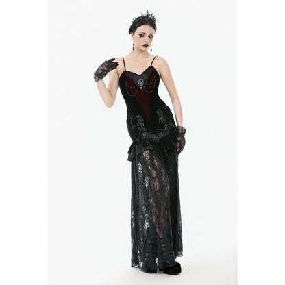 Dark in Love Morrigan Velvet & Lace Chain-Detail Bodysuit