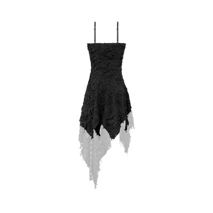 Dark in Love Shredded Harness Asymmetric Dress