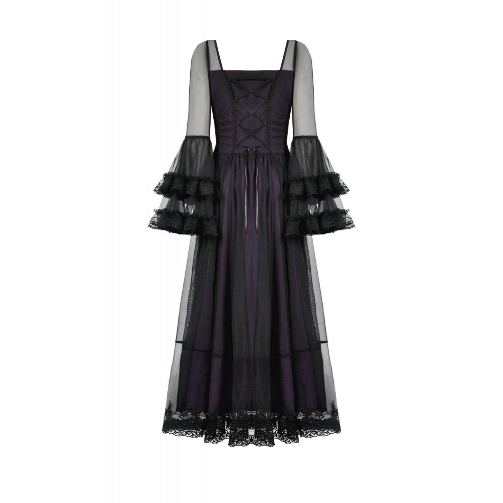 Dark in Love Lilith Bell Sleeve Gothic Maxi Dress