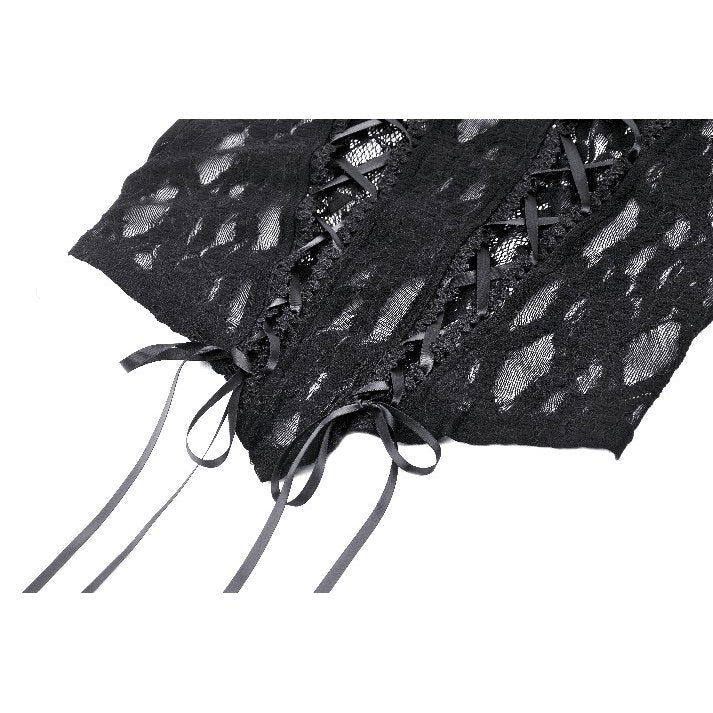 Dark in Love Tamsin Gothic Lace V-neck Top - Kate's Clothing