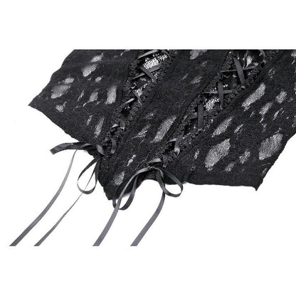 Dark in Love Tamsin Gothic Lace V-neck Top - Kate's Clothing