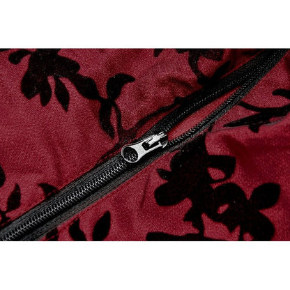 Dark in Love Althea Lace-Trimmed Velvet Goth Camisole in Burgundy