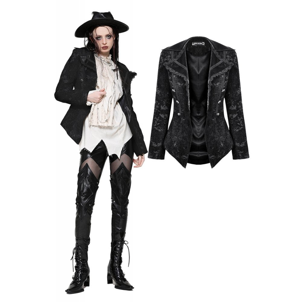 Dark in Love Arwen Black Brocade Jacket - Kate's Clothing