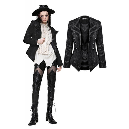 Dark in Love Arwen Black Brocade Jacket - Kate's Clothing