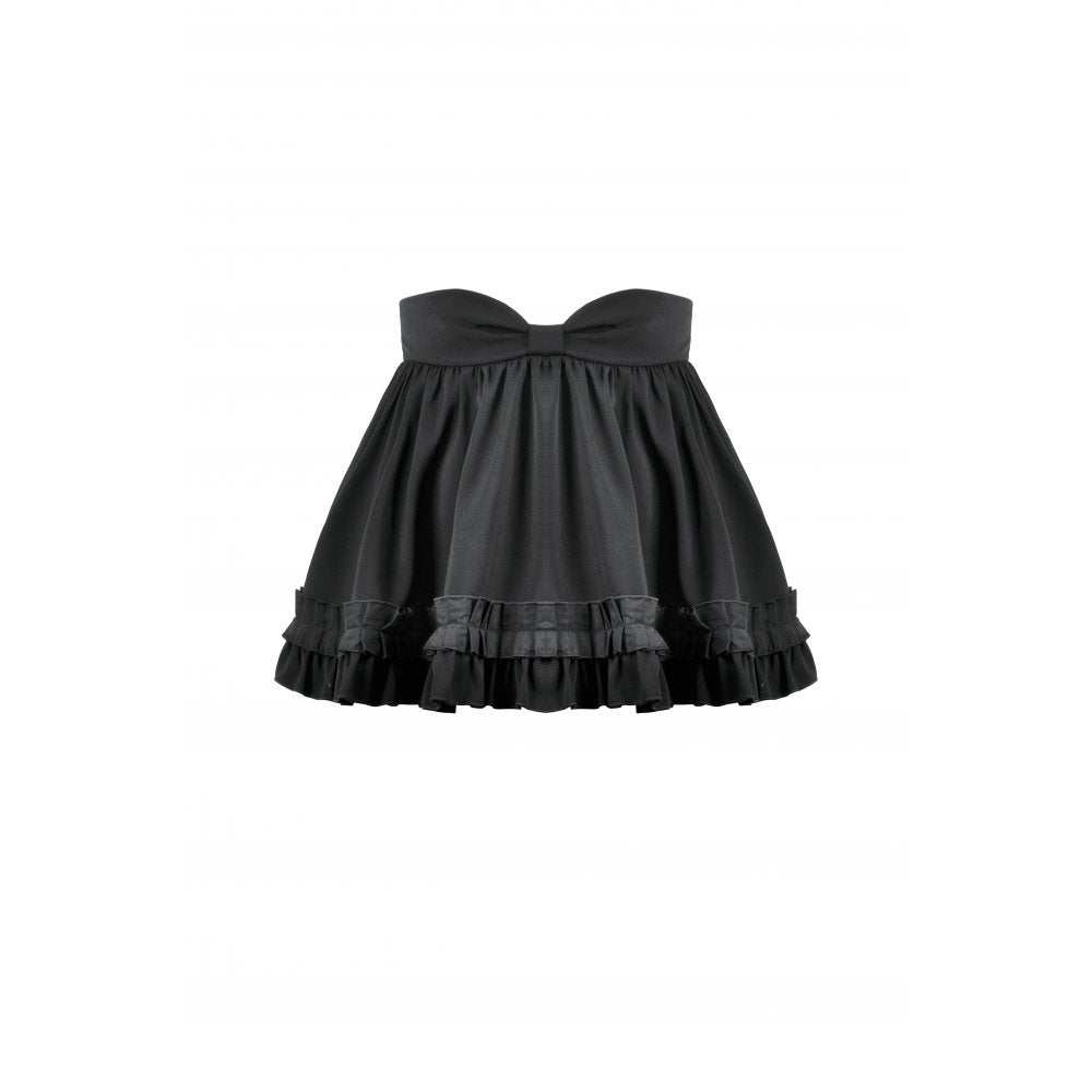 Dark in Love Lolita-Inspired Ruffled Mini Skirt in Black