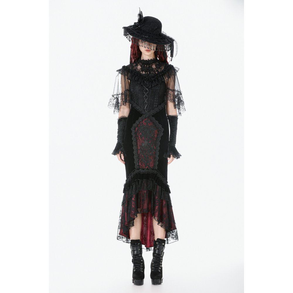 Dark in Love Morwenna Gothic Lace Ruffle Capelet