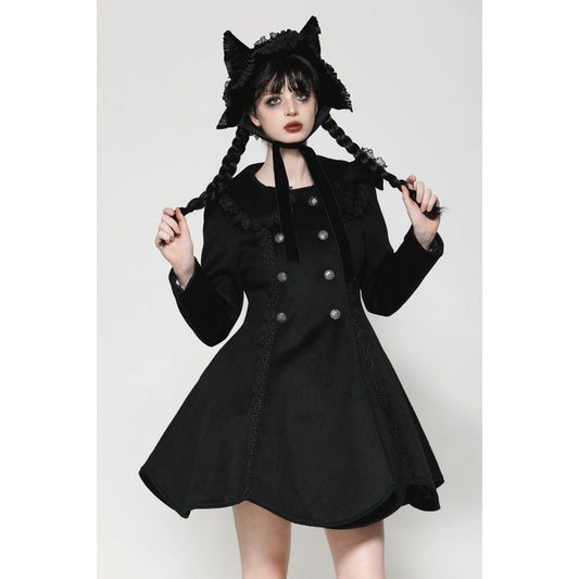Dark in Love Fia Velvet Bonnet with Cat Ears - Kate's Clothing