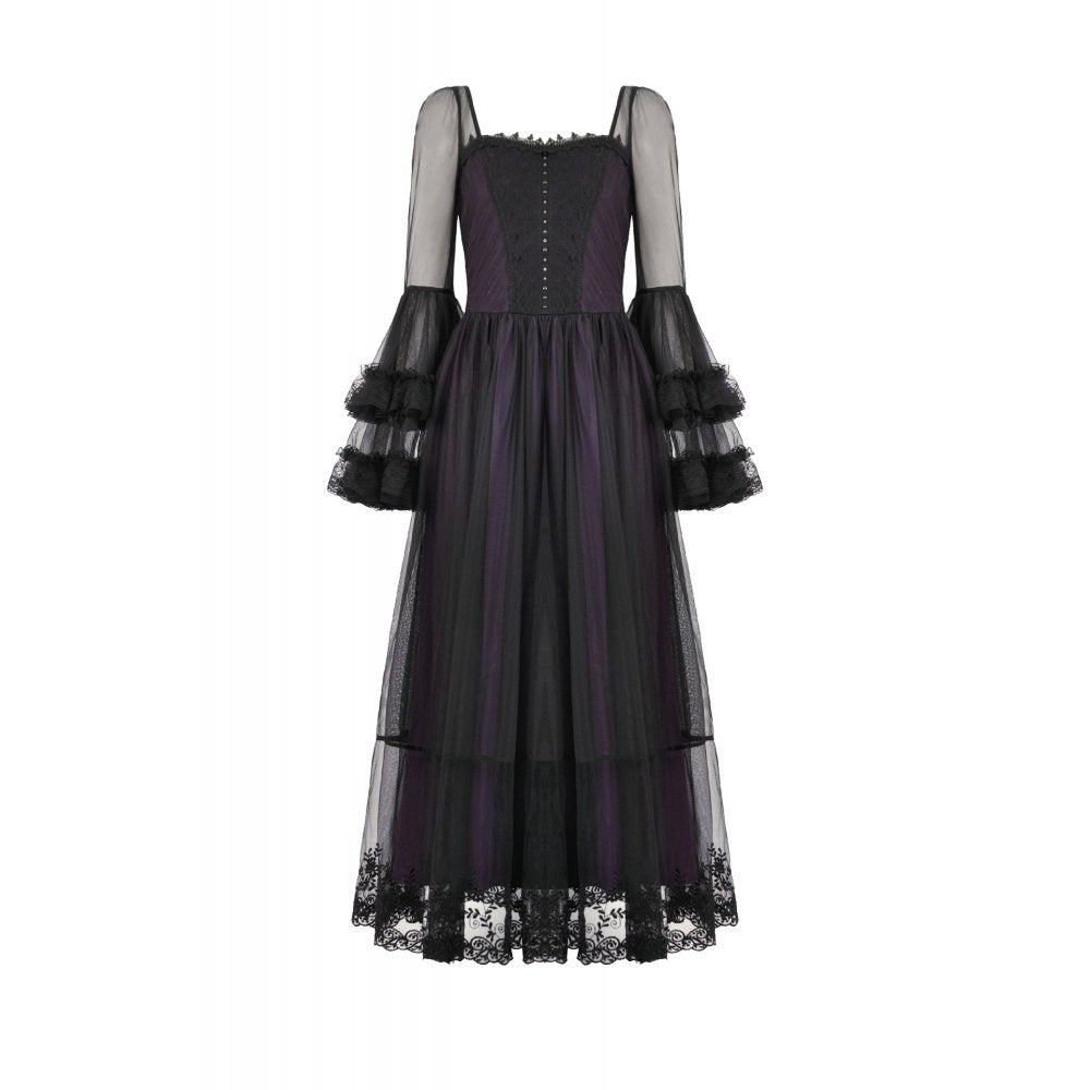 Dark in Love Lilith Bell Sleeve Gothic Maxi Dress