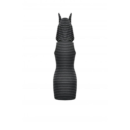 Dark In Love Salem Striped Cat Ear Hoodie Dress