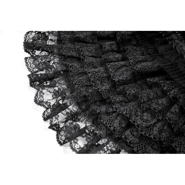 Dark In Love Beatrix Goth Satin Ruffled Overskirt