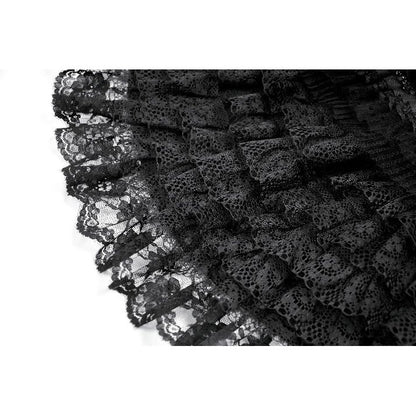 Dark In Love Beatrix Goth Satin Ruffled Overskirt