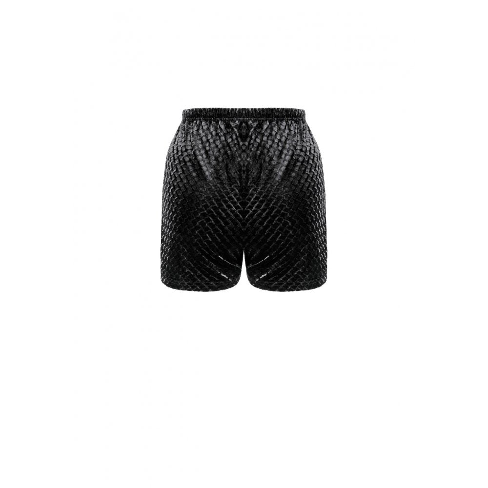 Dark in Love Velvet Floral Lace Trim Shorts