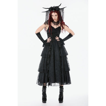 Dark in Love Gothic Satin Lace Dress