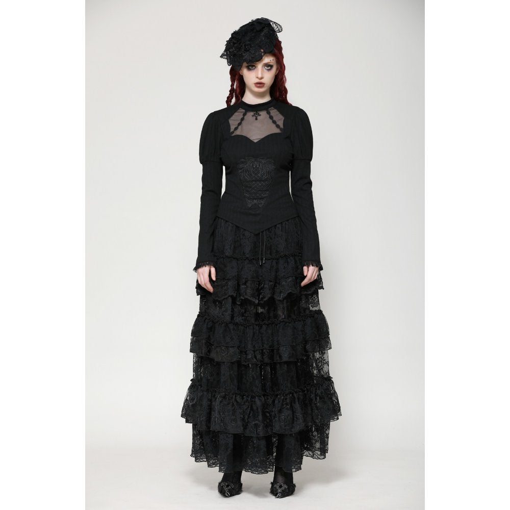 Dark in Love Cressida Gothic Princess Layered Cake Skirt - Kate's Clothing