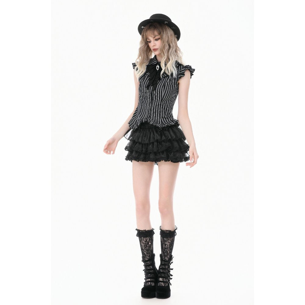 Dark in Love Crow Emblem Swallowtail Blouse