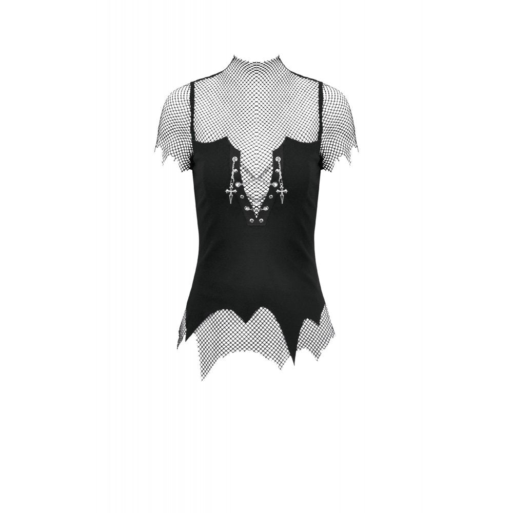 Dark in Love Dark Punk Mesh Chain Top