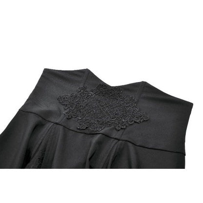 Dark In Love Dalaria High Waist Gothic Long Skirt - Lace Inset Panel