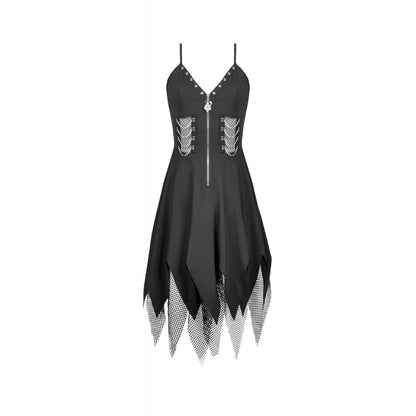 Dark in Love Punk Sleeveless Dress with Chains