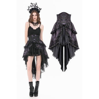 Dark in Love Butterfly-Wing Gradient Dovetail Skirt