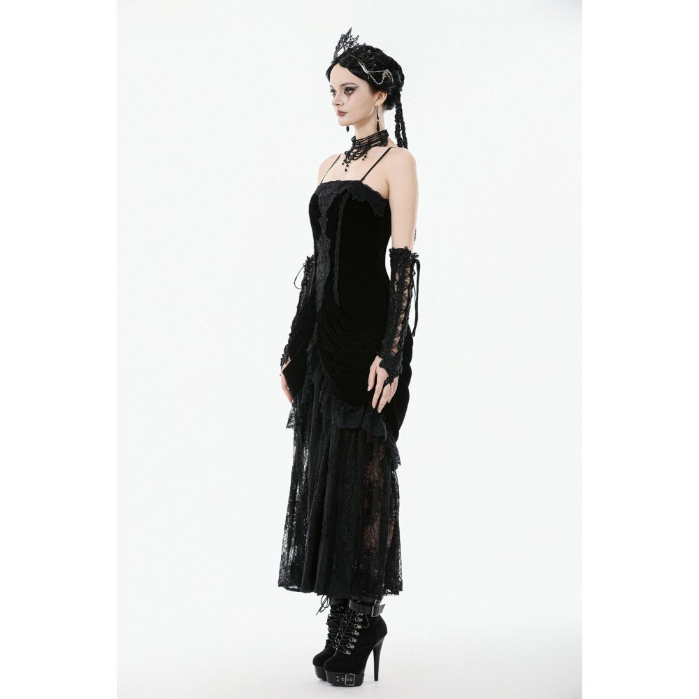 Punk Rave Victorian lace-up gloves detail