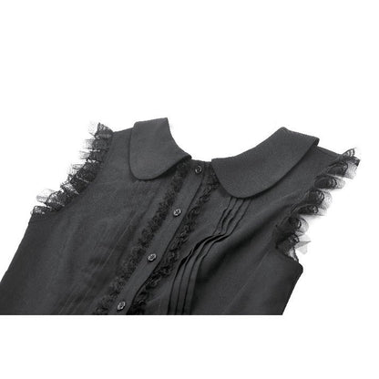 Dark In Love Gwendolyn Lace Panel Goth Mini Dress in Black