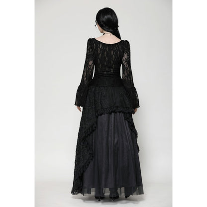 Dark in Love Tamsin Gothic Lace V-neck Top - Kate's Clothing