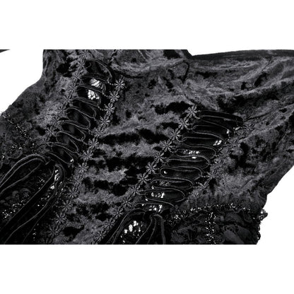 Dark in Love Annalise Gothic Velvet Dovetail Dress - Kate's Clothing
